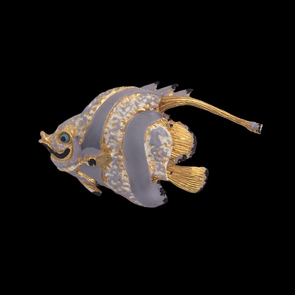 High End Vintage Happy Fish Brooch Pin - Picture 4 of 7